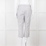 Theory White Checked Tailored Trousers