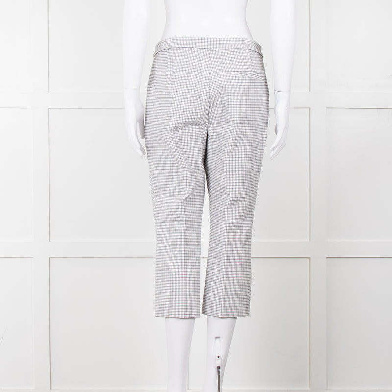 Theory White Checked Tailored Trousers
