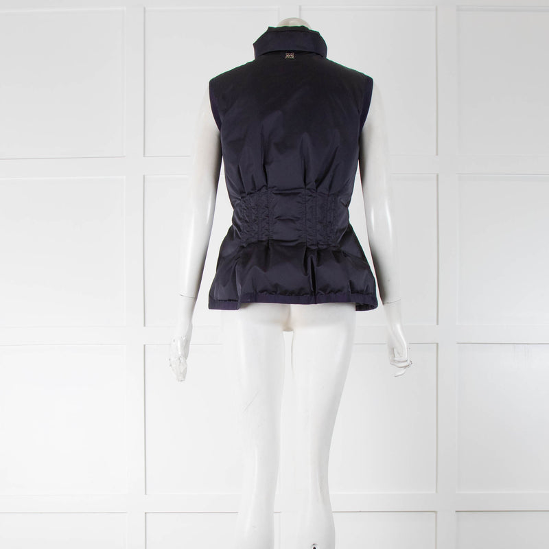 Carolina Herrera Navy Blue Fitted Puffa Gilet