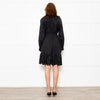 Rails Black Cotton Mini Dress with Frill Trim and Tie Waist