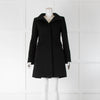Max Mara Studio Black Funnel Neck Fitted Coat