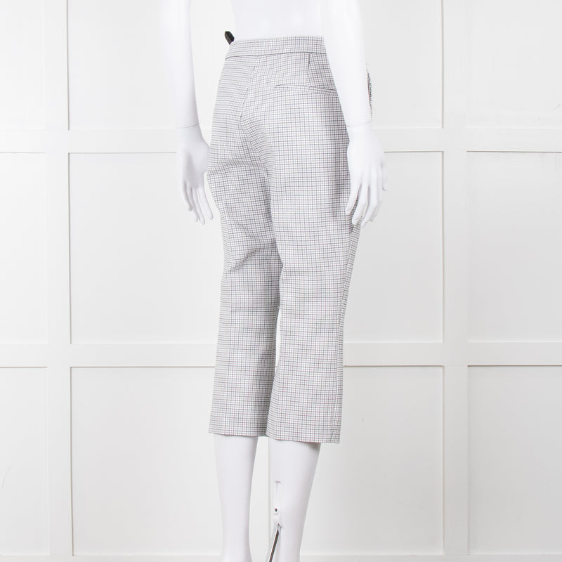 Theory White Checked Tailored Trousers