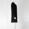 Max Mara Studio Black Funnel Neck Fitted Coat
