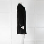 Max Mara Studio Black Funnel Neck Fitted Coat