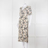 Ba&sh Cream Floral Mid Length Tea Dress