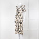 Ba&sh Cream Floral Mid Length Tea Dress