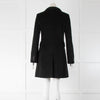 Max Mara Studio Black Funnel Neck Fitted Coat