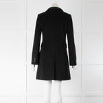 Max Mara Studio Black Funnel Neck Fitted Coat