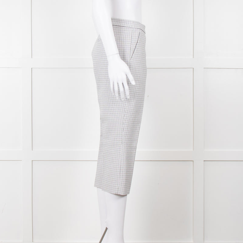 Theory White Checked Tailored Trousers