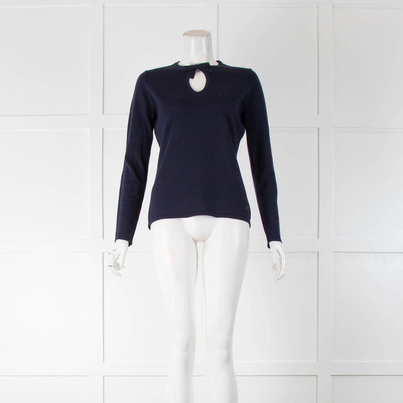 Caroline Herrera Navy Blue With Neck Bow