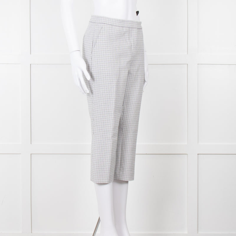 Theory White Checked Tailored Trousers