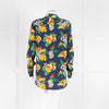 Equipment Silk Navy Blouse With Multicoloured Flowers Print