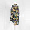 Equipment Silk Navy Blouse With Multicoloured Flowers Print