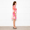 Farm Rio Pink and Red Floral Cotton Mini Dress with Belted Waist