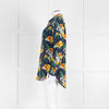 Equipment Silk Navy Blouse With Multicoloured Flowers Print