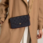 Louis Vuitton Navy Monogram Felicie Pochette Bag