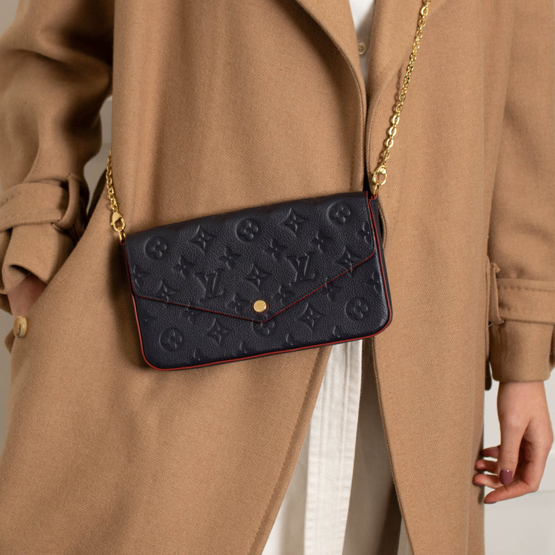 Louis Vuitton Navy Monogram Felicie Pochette Bag