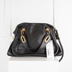 Chloe Black Leather Paraty Shoulder Bag