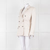 Theory Beige Twill Double Breasted Blazer