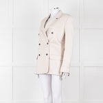 Theory Beige Twill Double Breasted Blazer