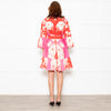 Farm Rio Pink and Red Floral Cotton Mini Dress with Belted Waist
