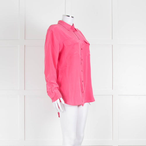 EQUIPMENT Pink Silk L/S Blouse With Buttons and Collar