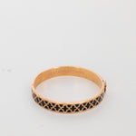 Halycon Days Black Patterned Enamel Bangle