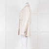 Theory Beige Twill Double Breasted Blazer