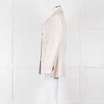 Theory Beige Twill Double Breasted Blazer
