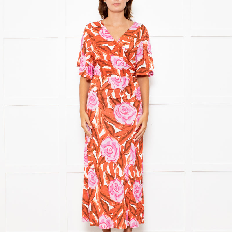 Diane von Furstenberg Red and Pink Floral Zetna Jersey Dress