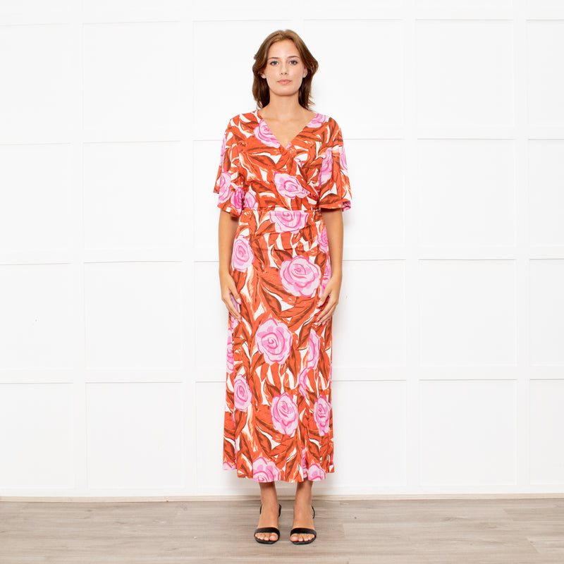 Diane von Furstenberg Red and Pink Floral Zetna Jersey Dress