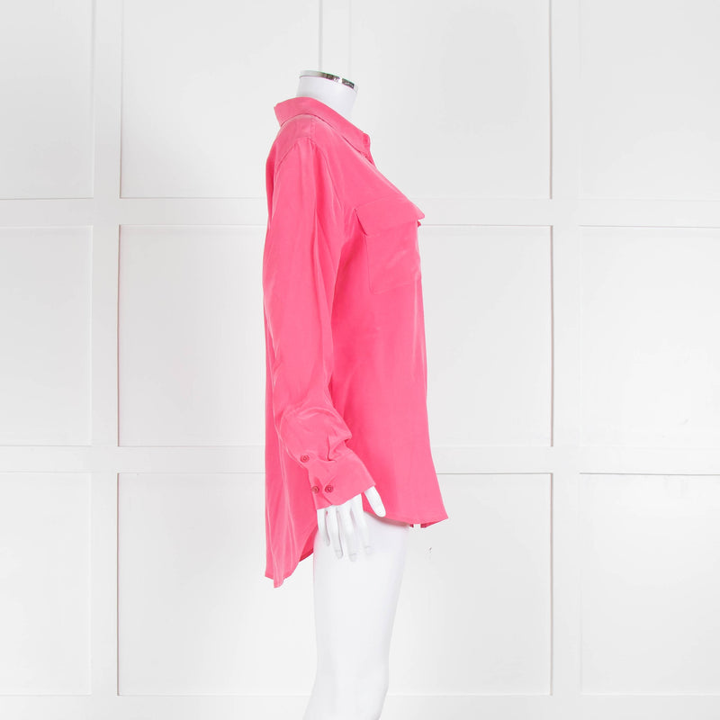 EQUIPMENT Pink Silk L/S Blouse With Buttons and Collar