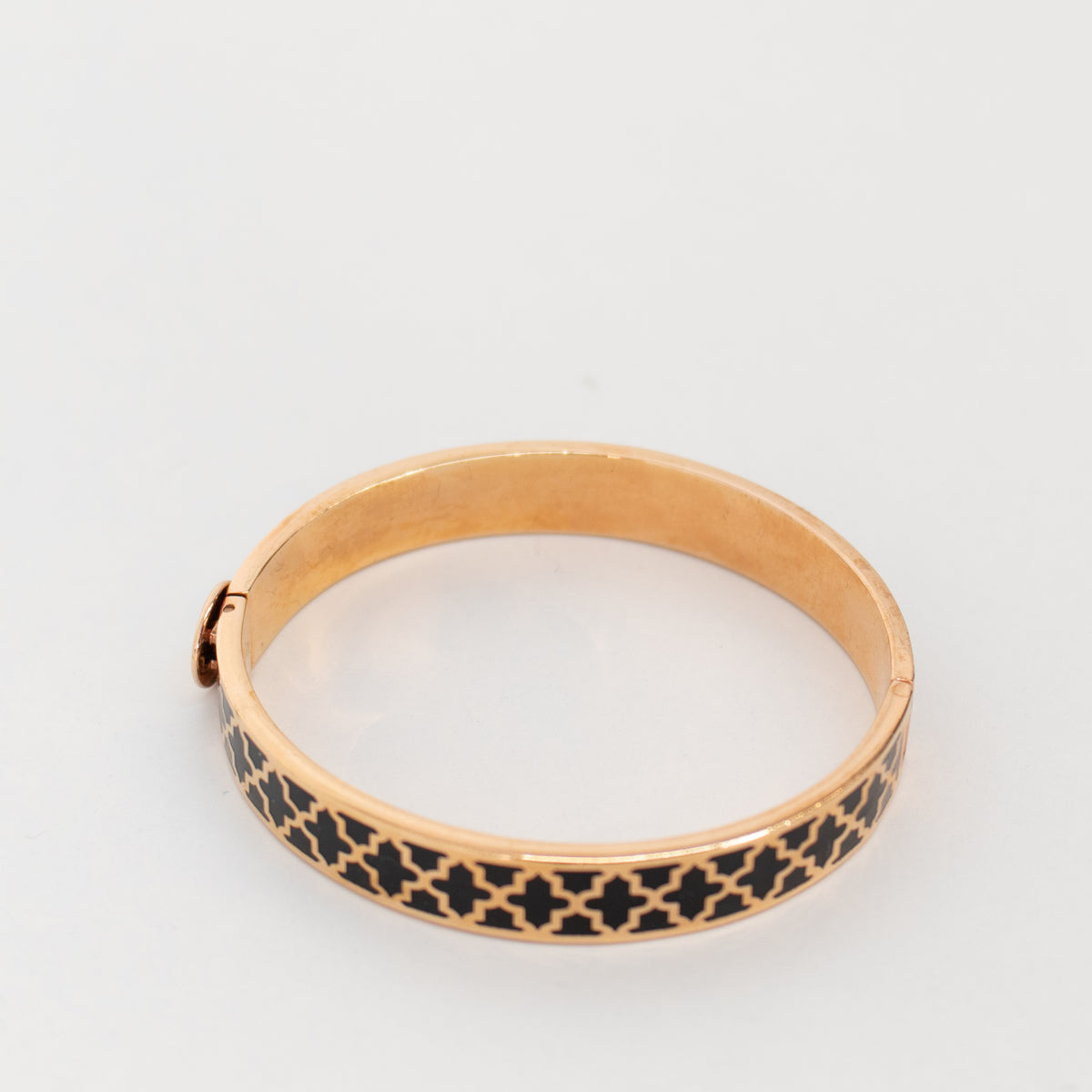 Halycon Days Black Patterned Enamel Bangle