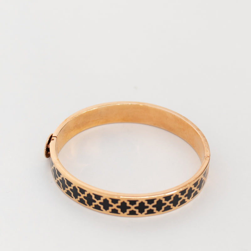 Halycon Days Black Patterned Enamel Bangle