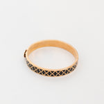 Halycon Days Black Patterned Enamel Bangle