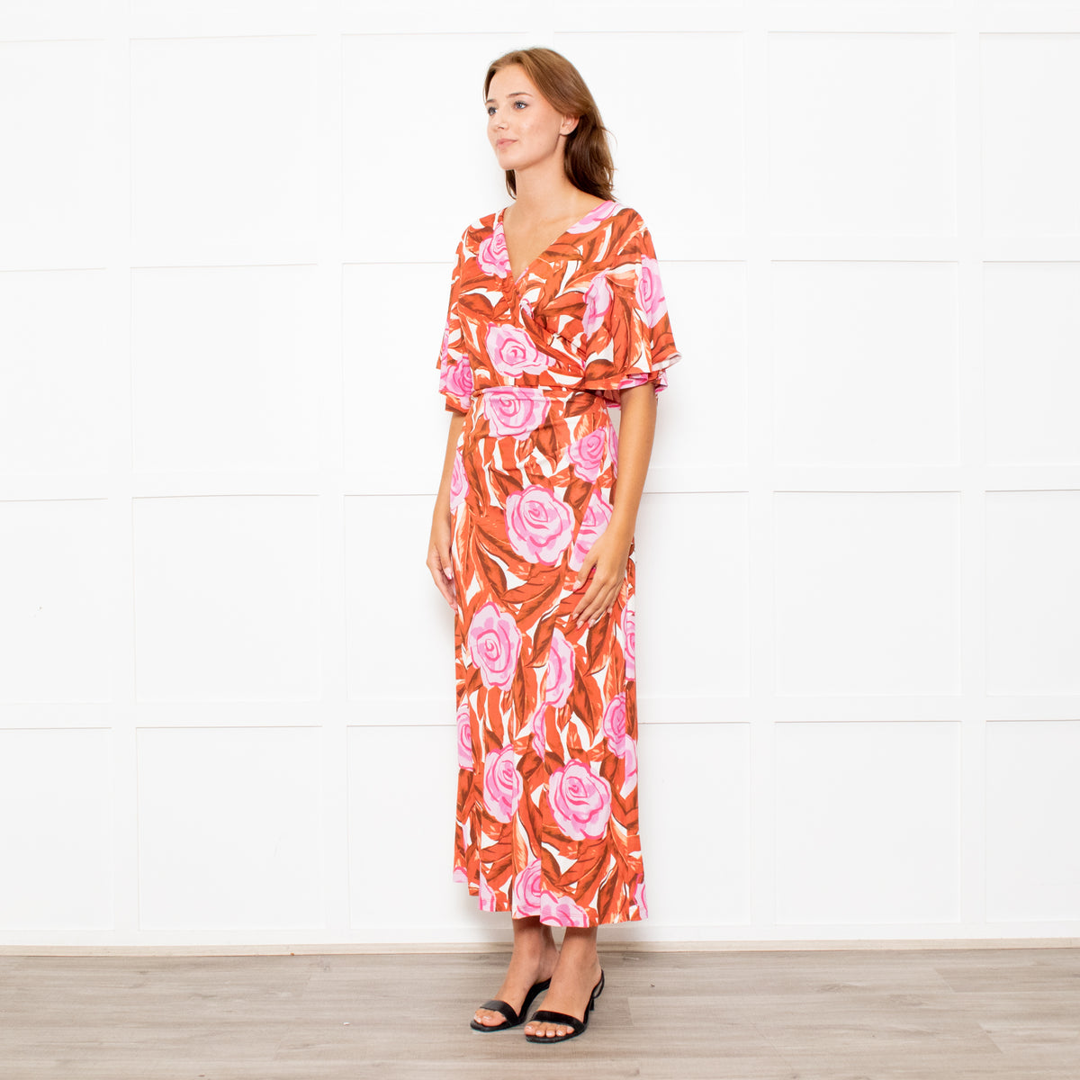 Diane von Furstenberg Red and Pink Floral Zetna Jersey Dress