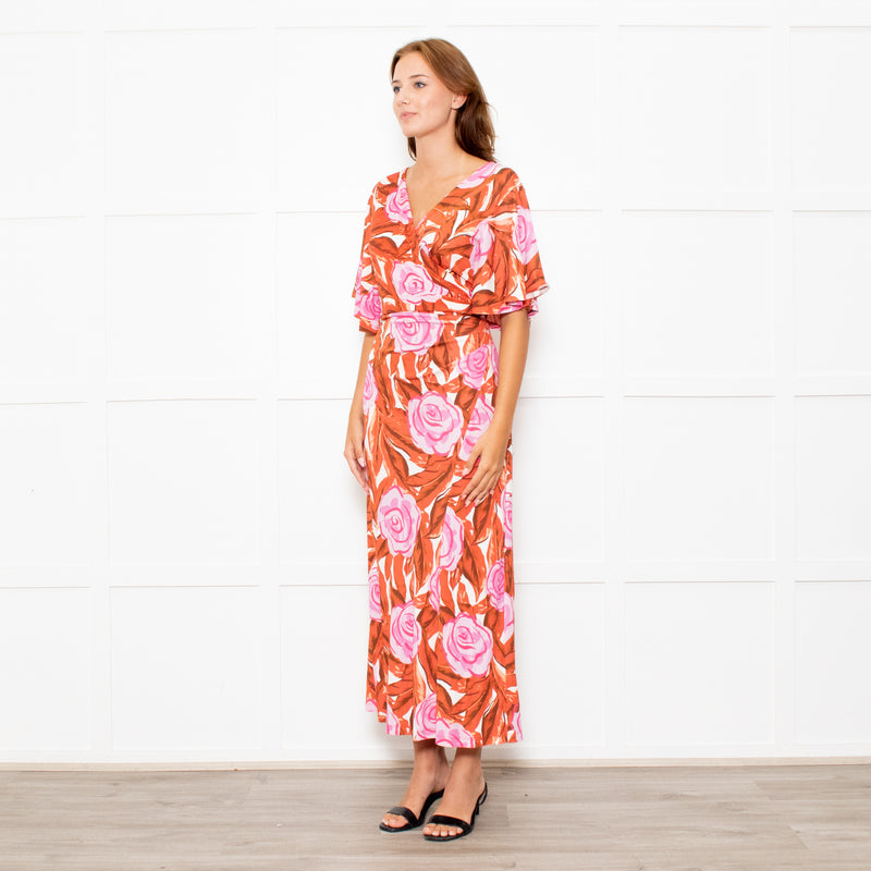 Diane von Furstenberg Red and Pink Floral Zetna Jersey Dress
