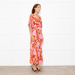 Diane von Furstenberg Red and Pink Floral Zetna Jersey Dress