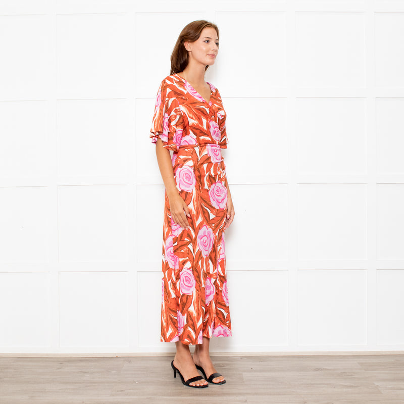 Diane von Furstenberg Red and Pink Floral Zetna Jersey Dress