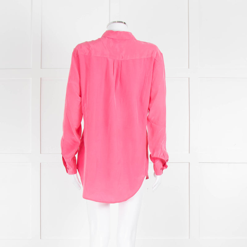 EQUIPMENT Pink Silk L/S Blouse With Buttons and Collar