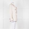 Theory Beige Twill Double Breasted Blazer