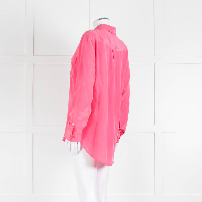 EQUIPMENT Pink Silk L/S Blouse With Buttons and Collar