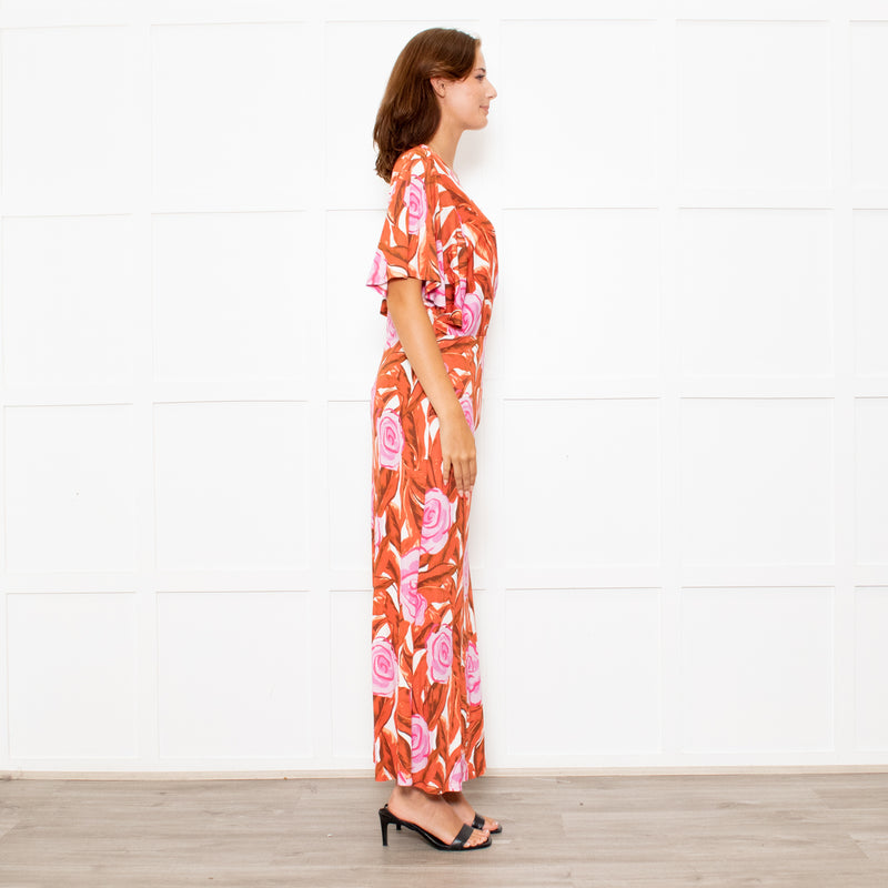 Diane von Furstenberg Red and Pink Floral Zetna Jersey Dress