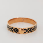 Halycon Days Black Patterned Enamel Bangle