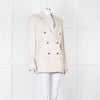 Theory Beige Twill Double Breasted Blazer
