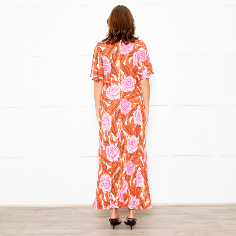 Diane von Furstenberg Red and Pink Floral Zetna Jersey Dress