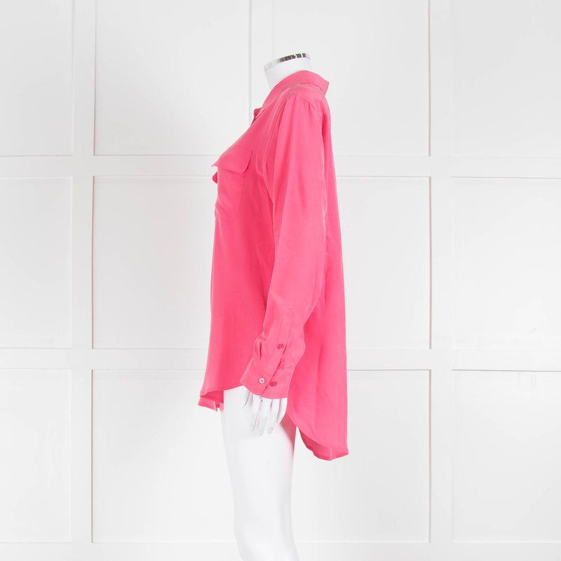 EQUIPMENT Pink Silk L/S Blouse With Buttons and Collar