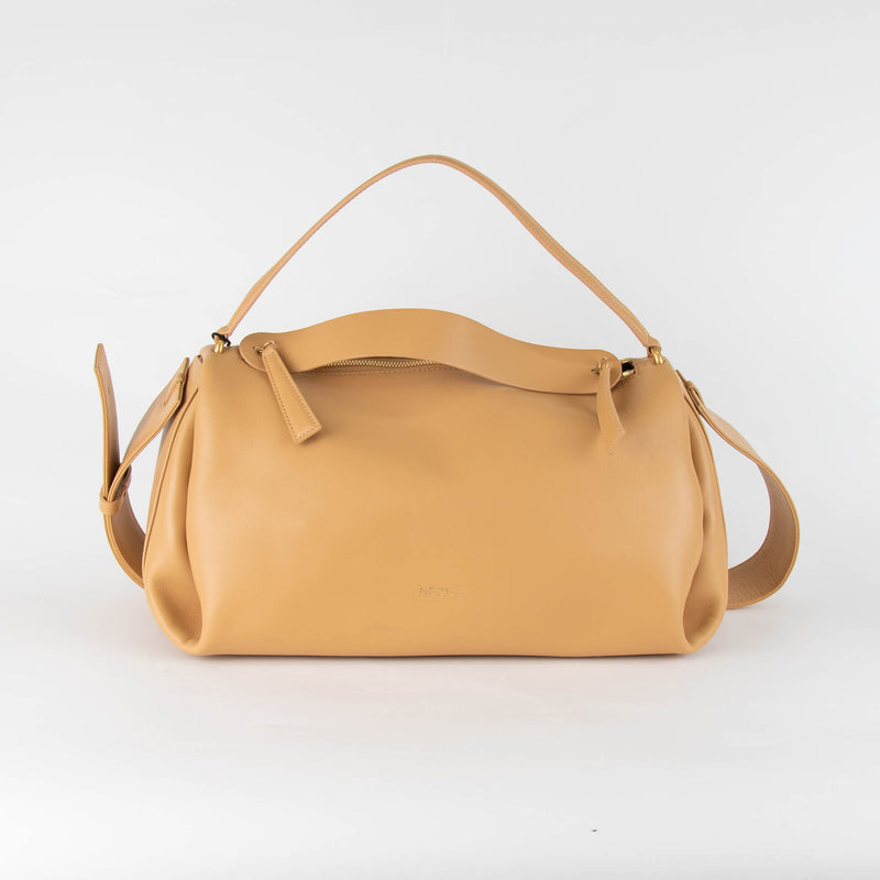 NEOUS Scorpius Beige Leather Carryall Tote