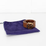 Tory Burch Tan Leather Belt With Gold Buckle