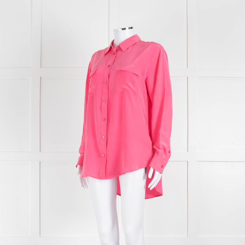 EQUIPMENT Pink Silk L/S Blouse With Buttons and Collar